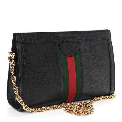 Gucci Calfskin GG Web Small Ophidia Chain Shoulder Bag Black 3 of 10
