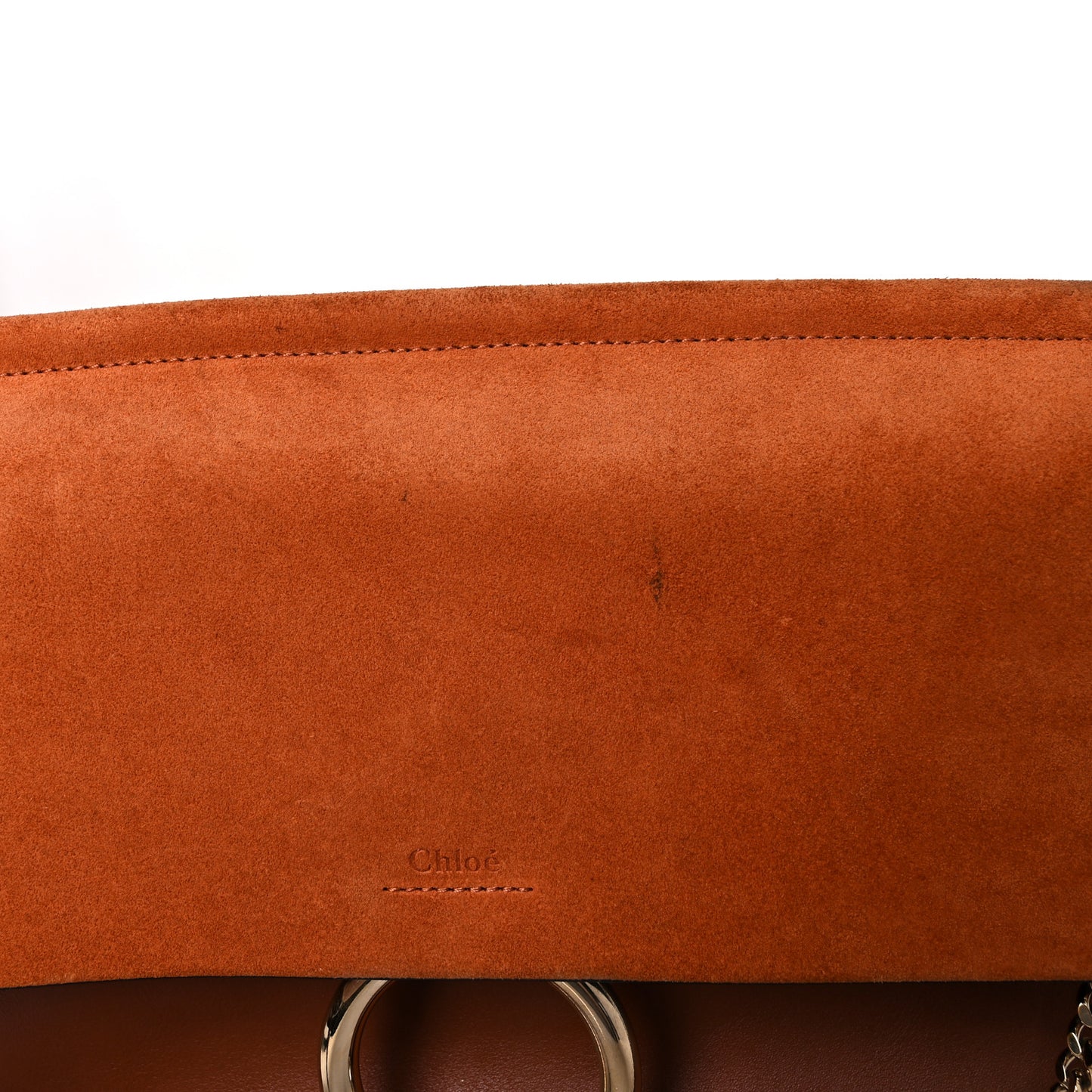 Suede Calfskin Medium Faye Shoulder Bag Tobacco
