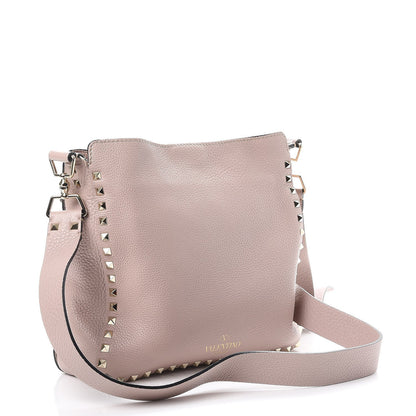 Valentino Garavani Pebbled Calfskin Small Rockstud Flip-Lock Messenger Bag Poudre 3 of 7