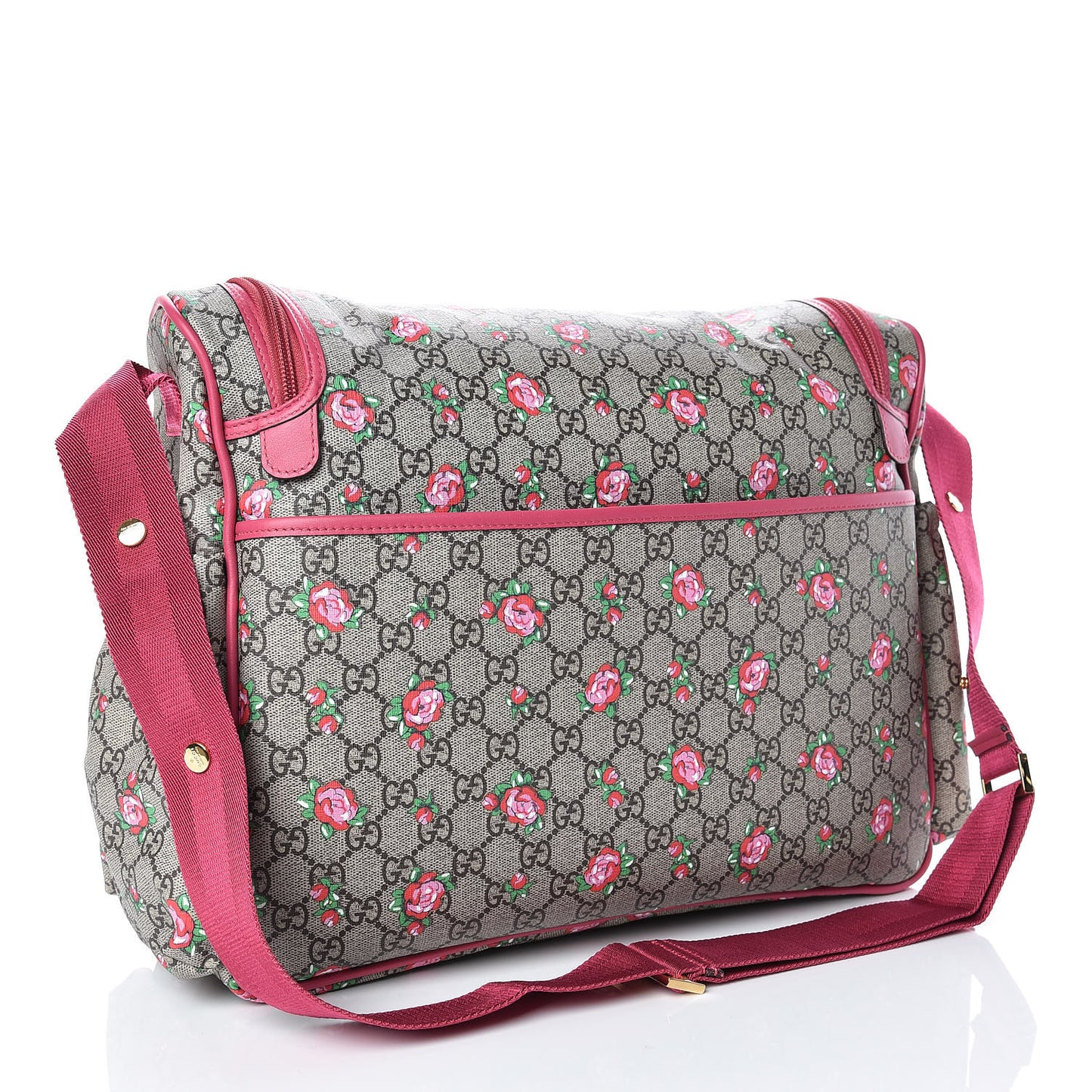 GG Supreme Monogram Rose Bud Diaper Bag Pink