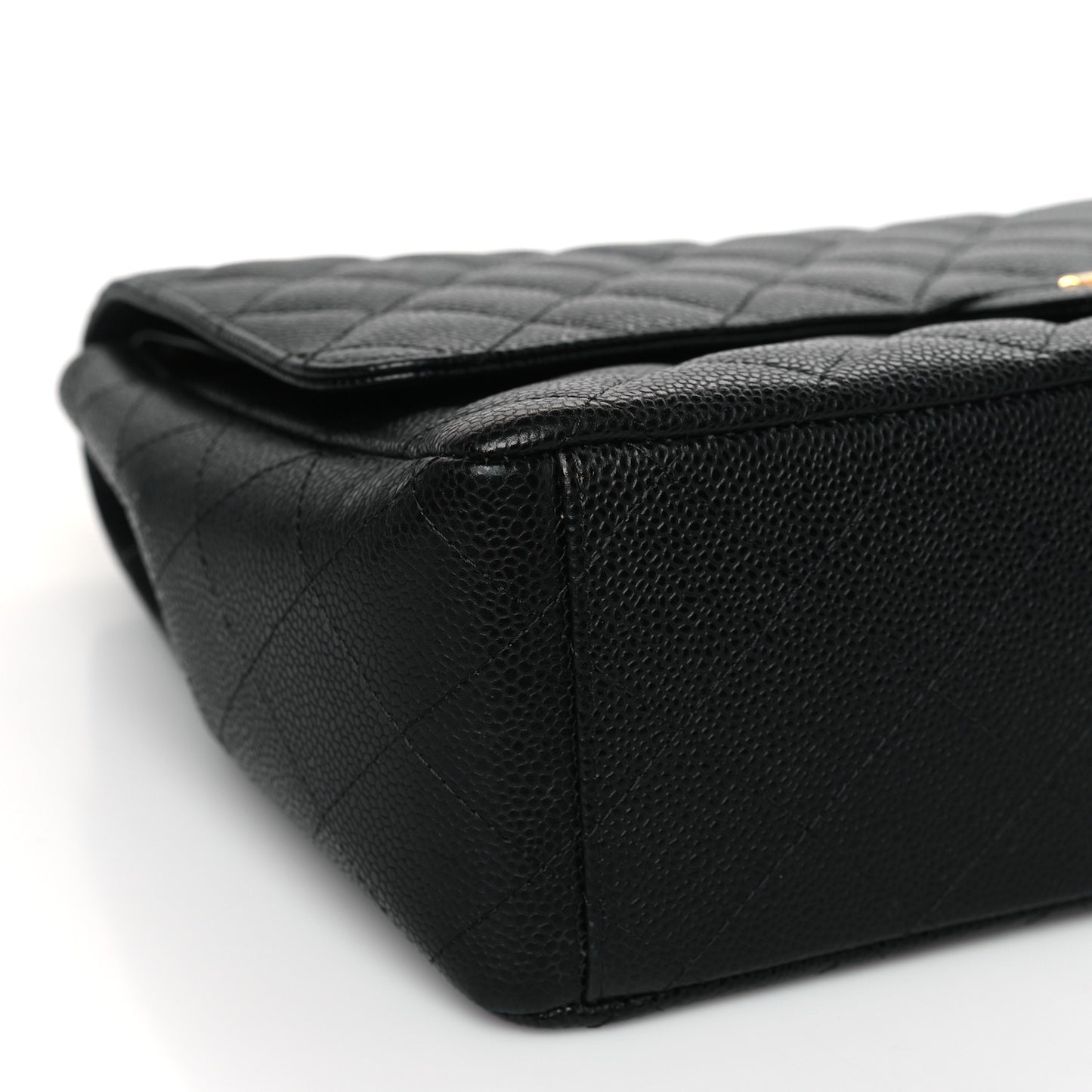 Caviar Quilted Maxi Double Flap Black