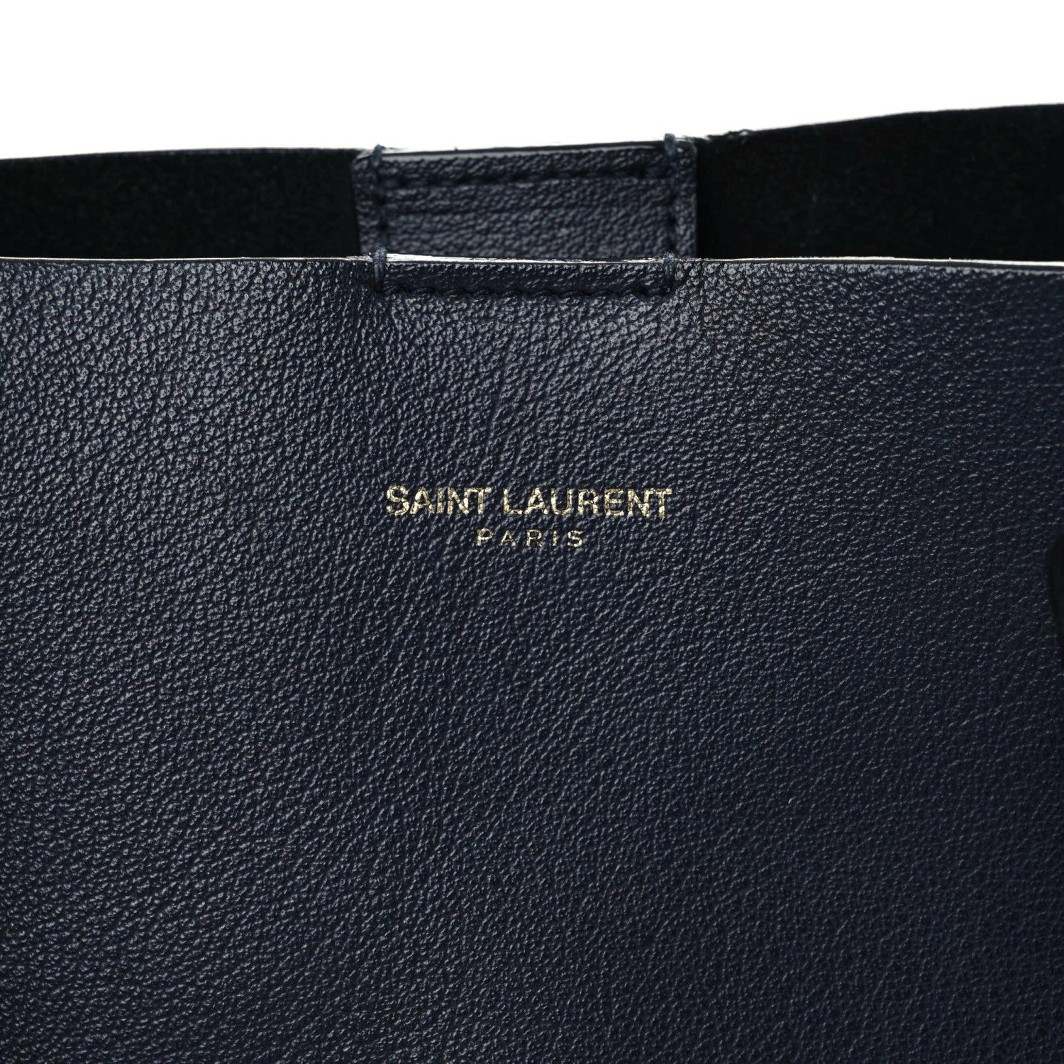Saint Laurent Calfskin Large Shopping Tote Deep Marine 17 of 20