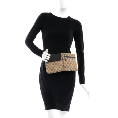 Gucci GG Monogram Double Pocket Belt Bag Dark Brown 2 of 8