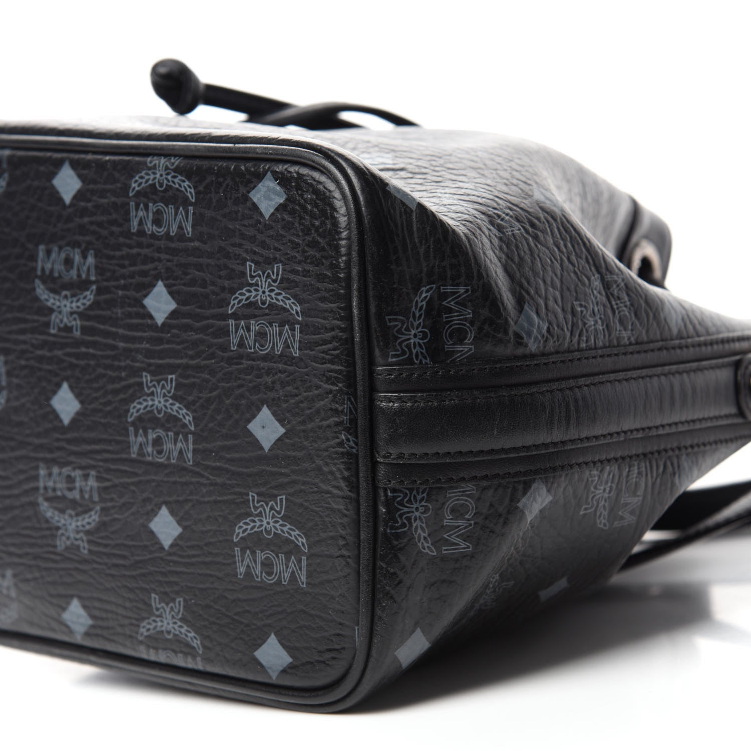 MCM Visetos Essential Drawstring Bucket Bag Black 7 of 12