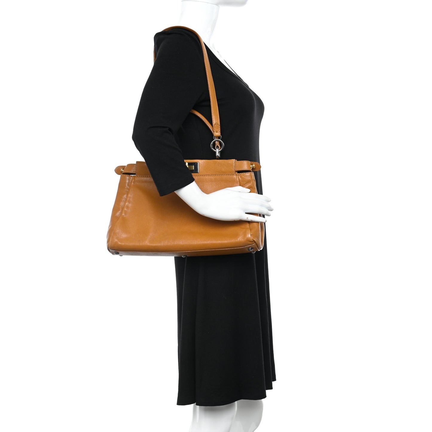 Goatskin Medium Peekaboo Iconic Satchel Camel