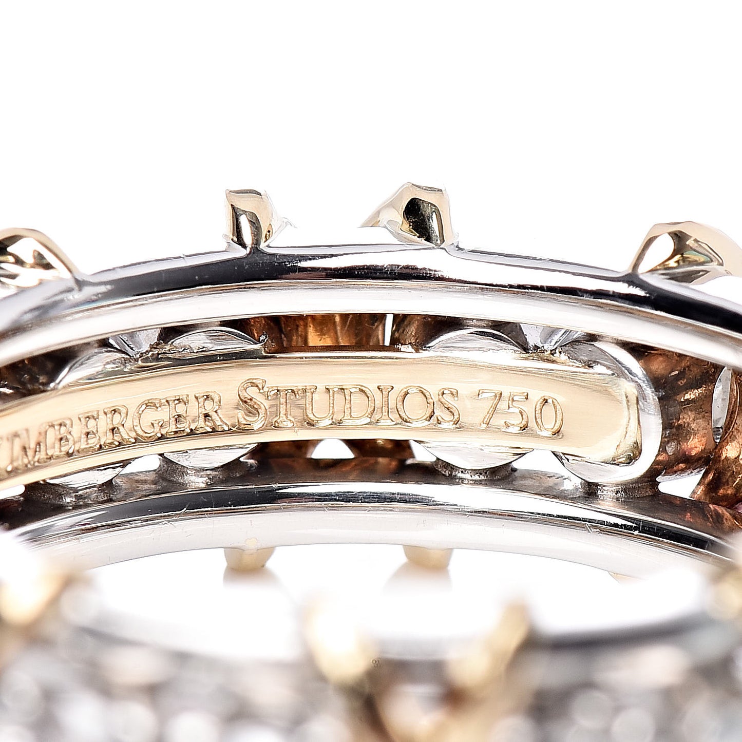 18K Yellow Gold Platinum Diamond Schlumberger Sixteen Stone Ring 50 5.5
