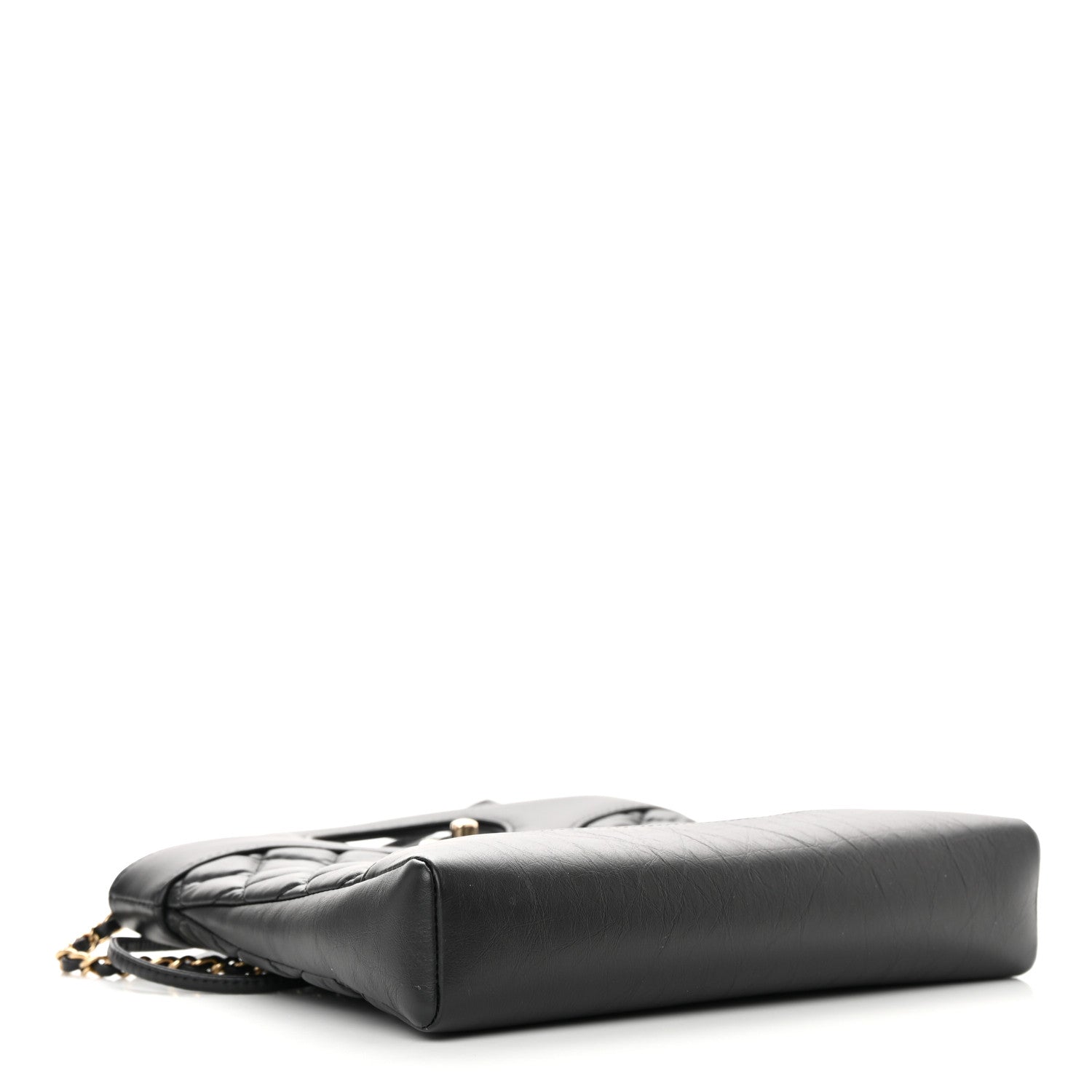 Chanel Shiny Crumpled Calfskin Quilted Mini 31 Shopping Bag Black 4 of 11