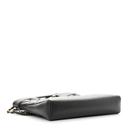Chanel Shiny Crumpled Calfskin Quilted Mini 31 Shopping Bag Black 4 of 11