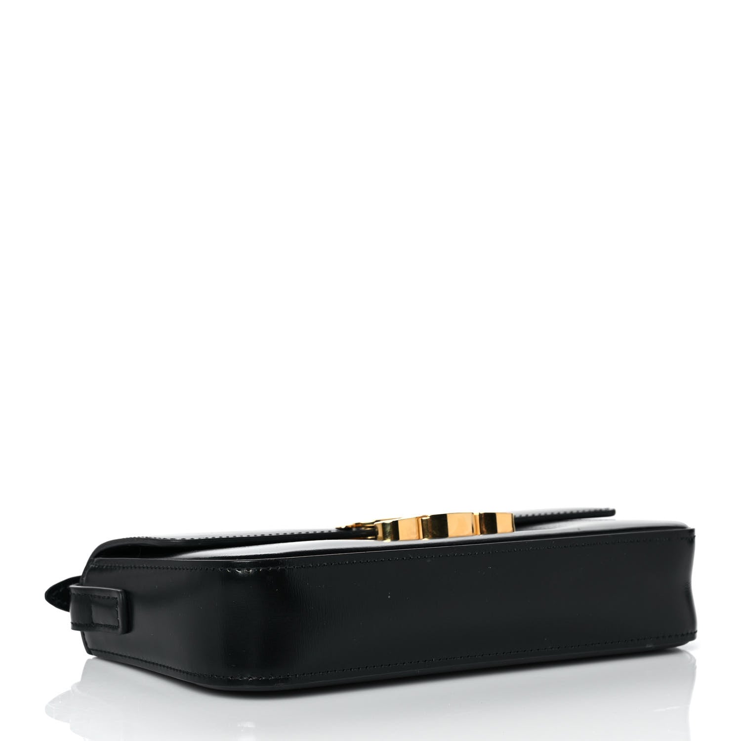 Celine Shiny Calfskin Triomphe Shoulder Bag Black 4 of 10
