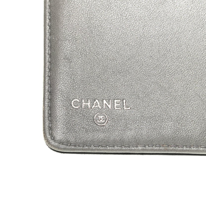 Chanel Lambskin Camellia Embossed Yen Wallet Black 12 of 16