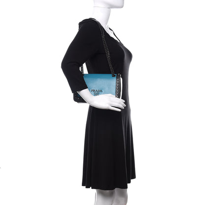 Prada Glace Calfskin Studded Crossbody Turchese Black 3 of 13