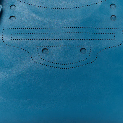 Balenciaga Veau Soyeux Perforated Blackout Hardware City Blue Canard 10 of 14