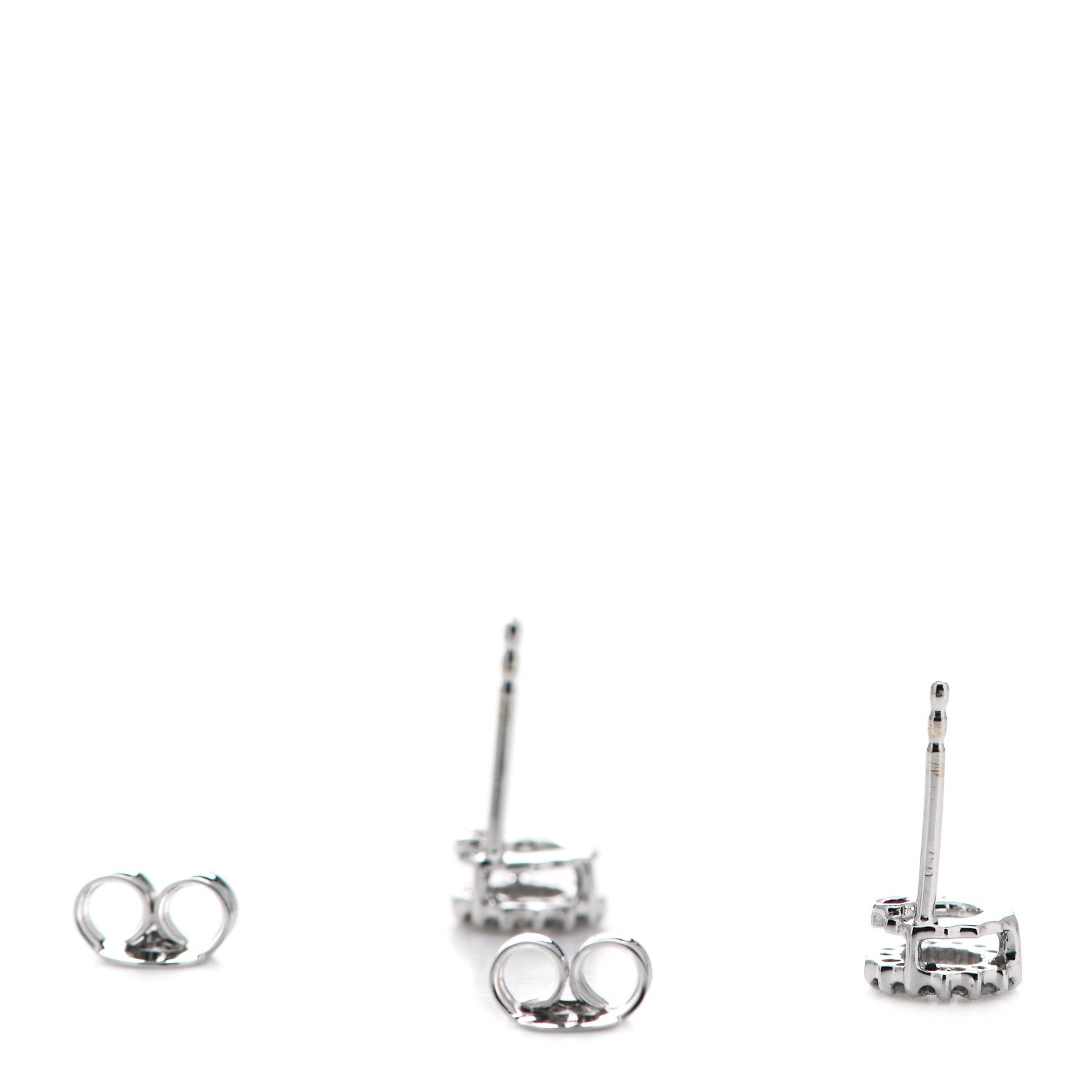 Roberto Coin 18K White Gold Diamond Circle Stud Earrings 3 of 4