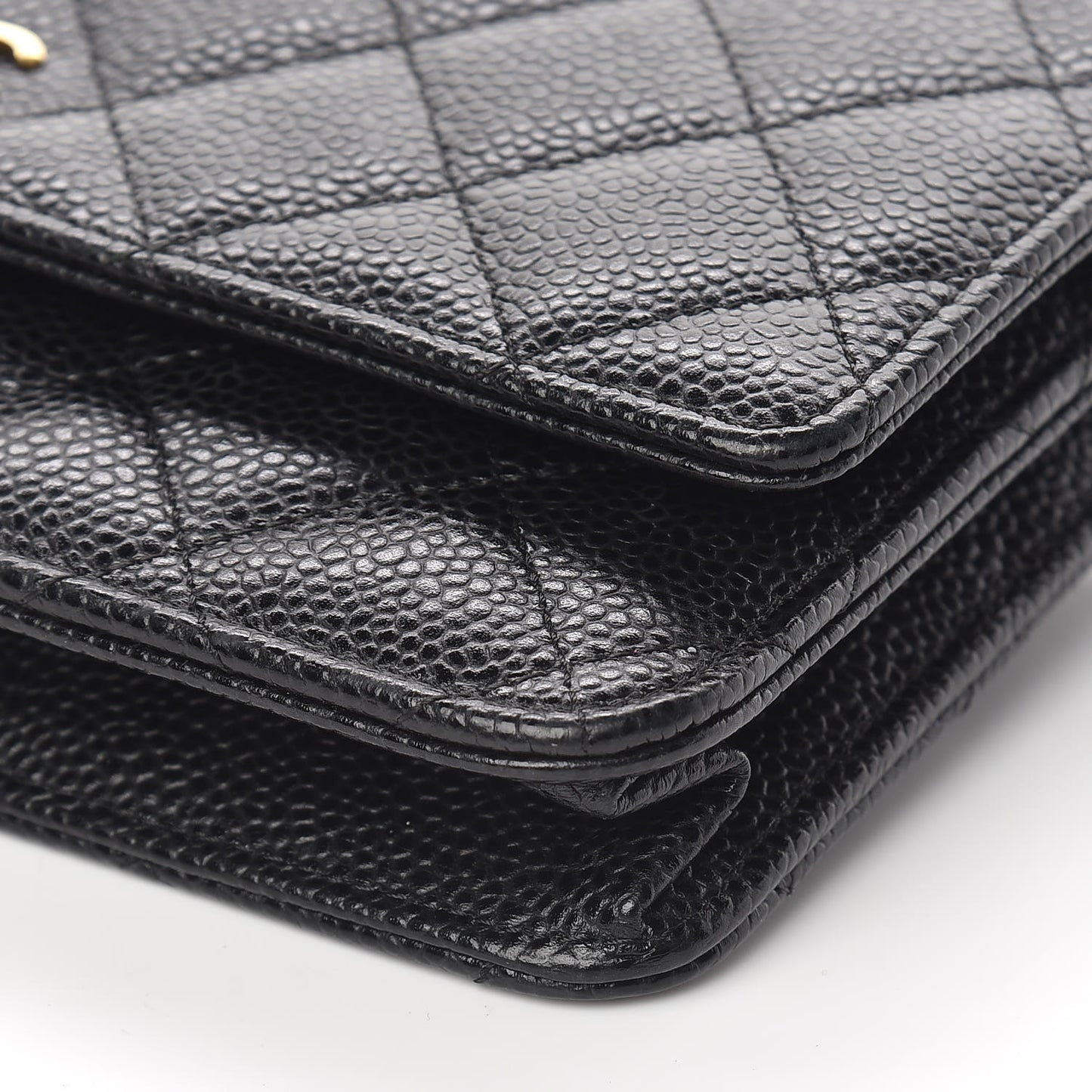 Caviar Quilted Wallet On Chain WOC Black