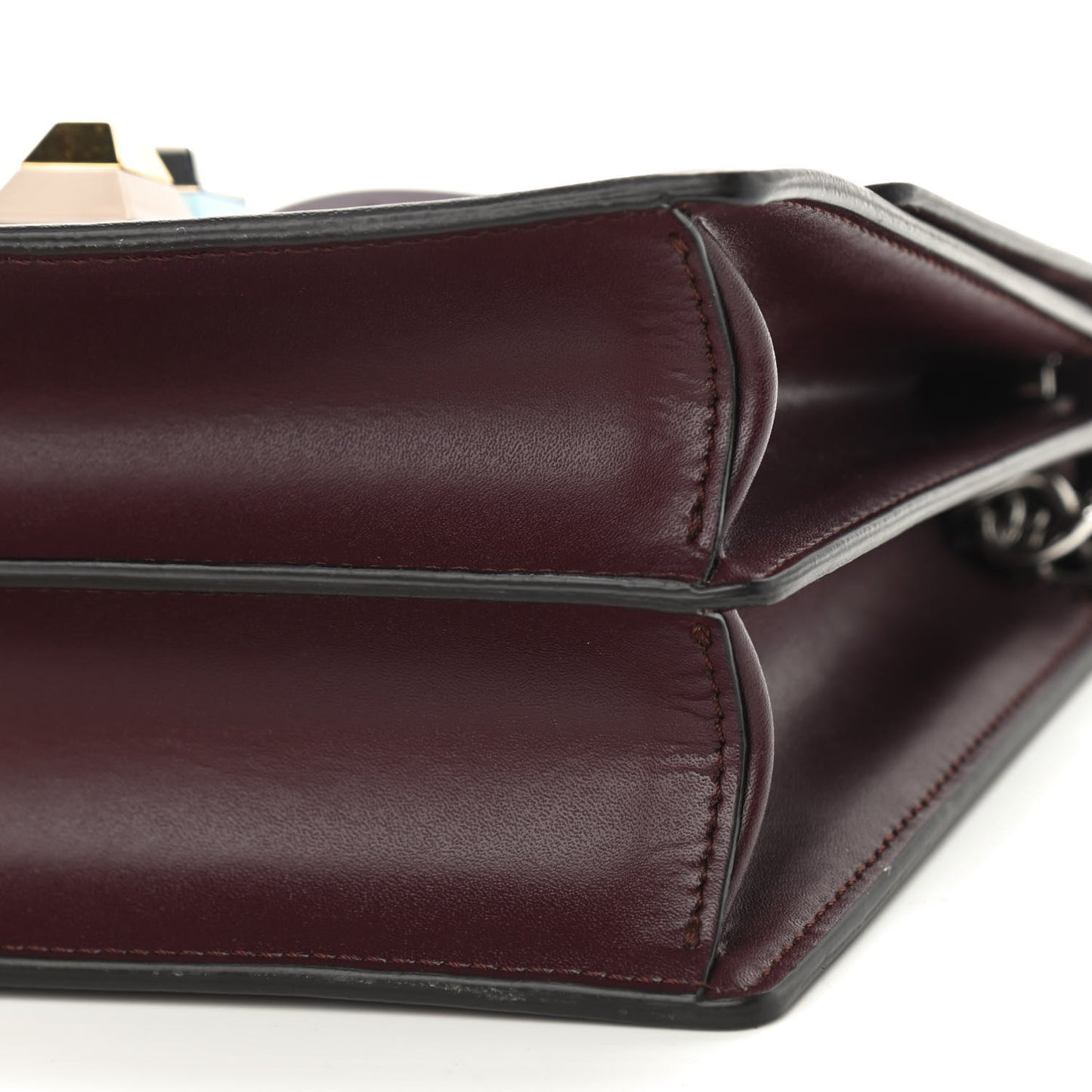 Vitello Liberty Studded Small Kan I Shoulder Bag Bordeaux Multicolor