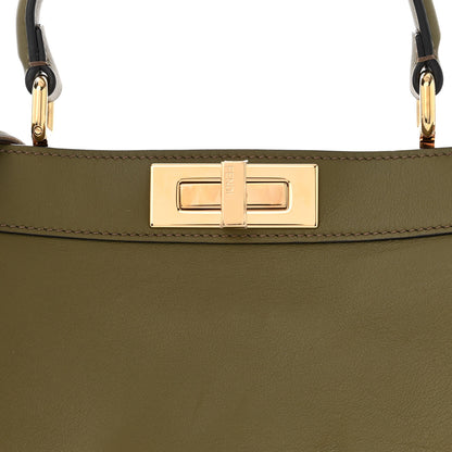 Fendi Vitello Seta Shiny Nappa Medium Peekaboo I SEE U Satchel Avocado Light Rose 8 of 12