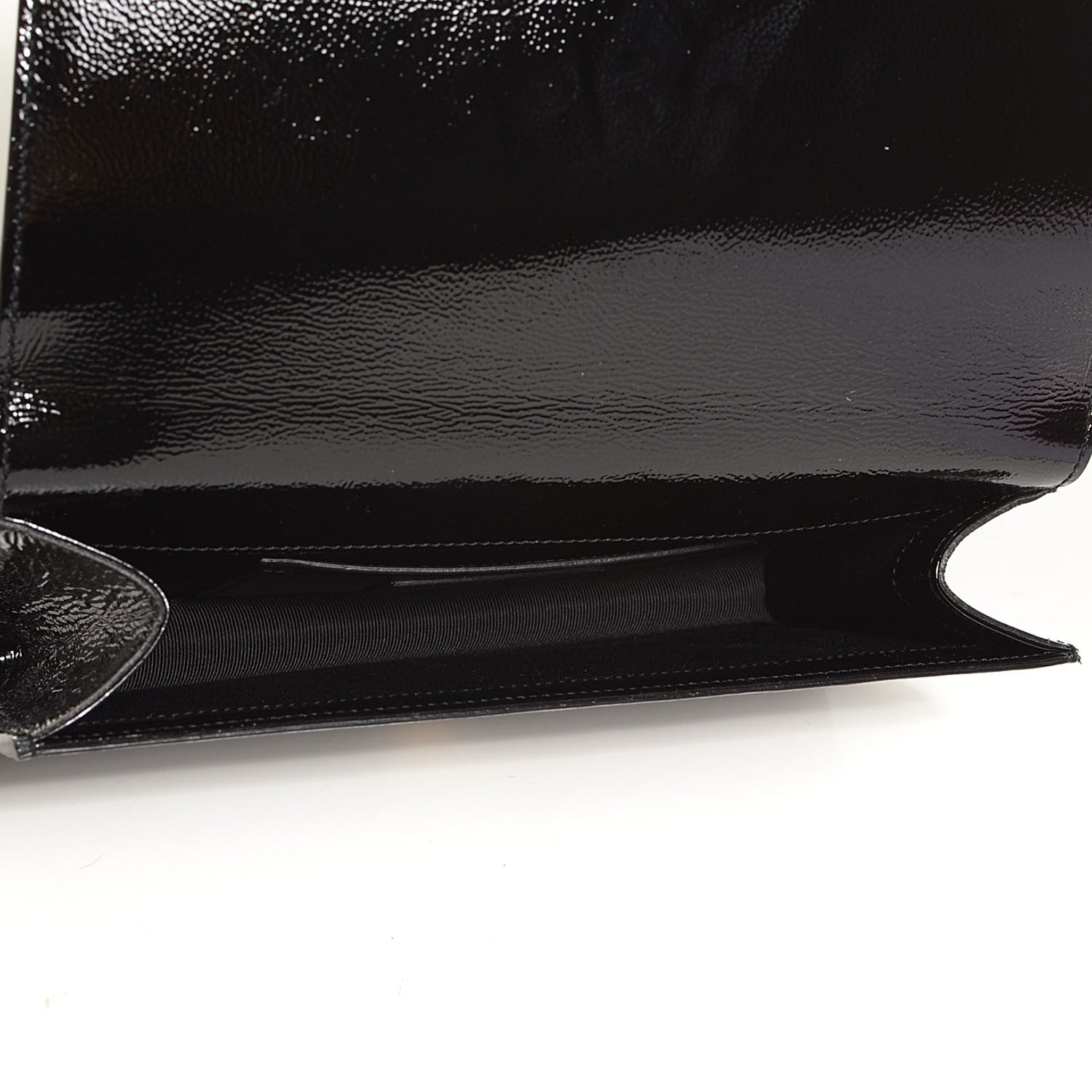 Saint Laurent Textured Patent Medium Classic Monogram Clutch Nero Black 5 of 7