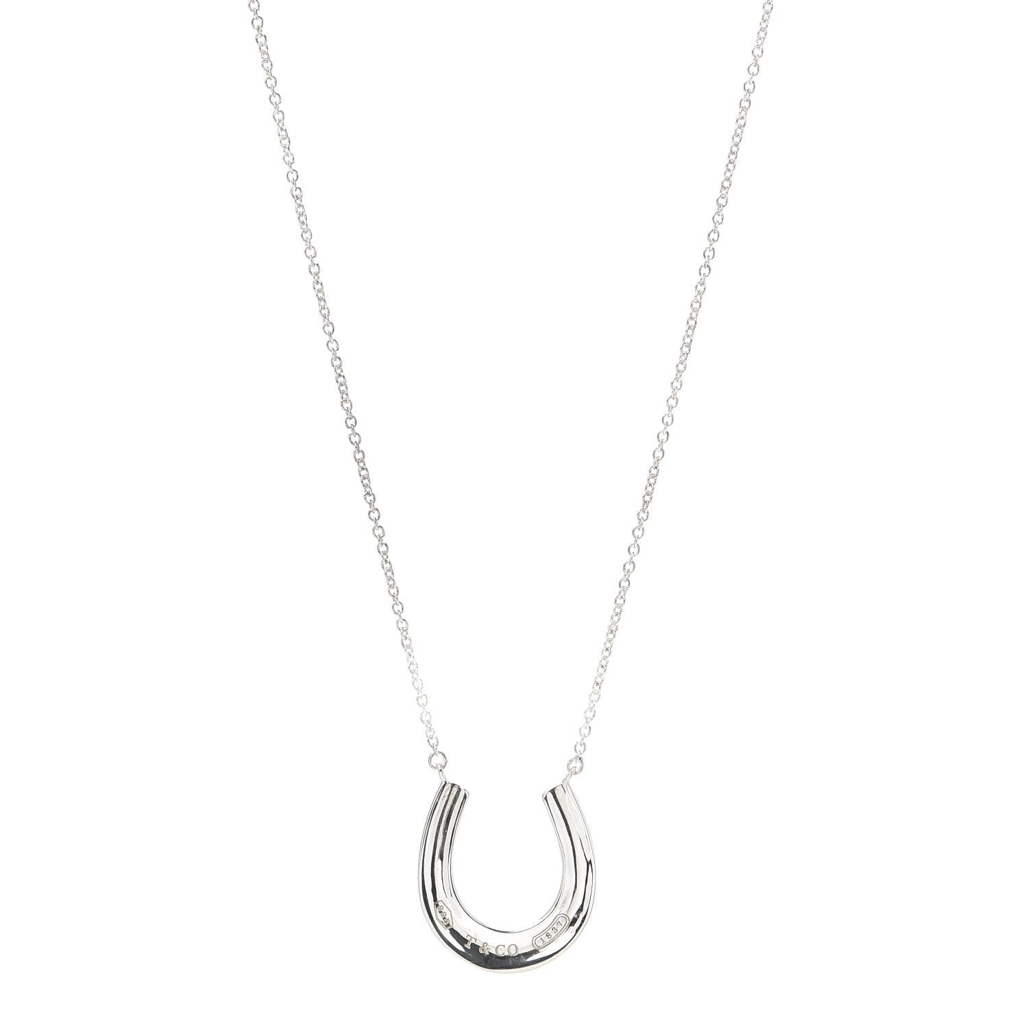 Tiffany Sterling Silver 1837 Horseshoe Pendant Necklace 1 of 5