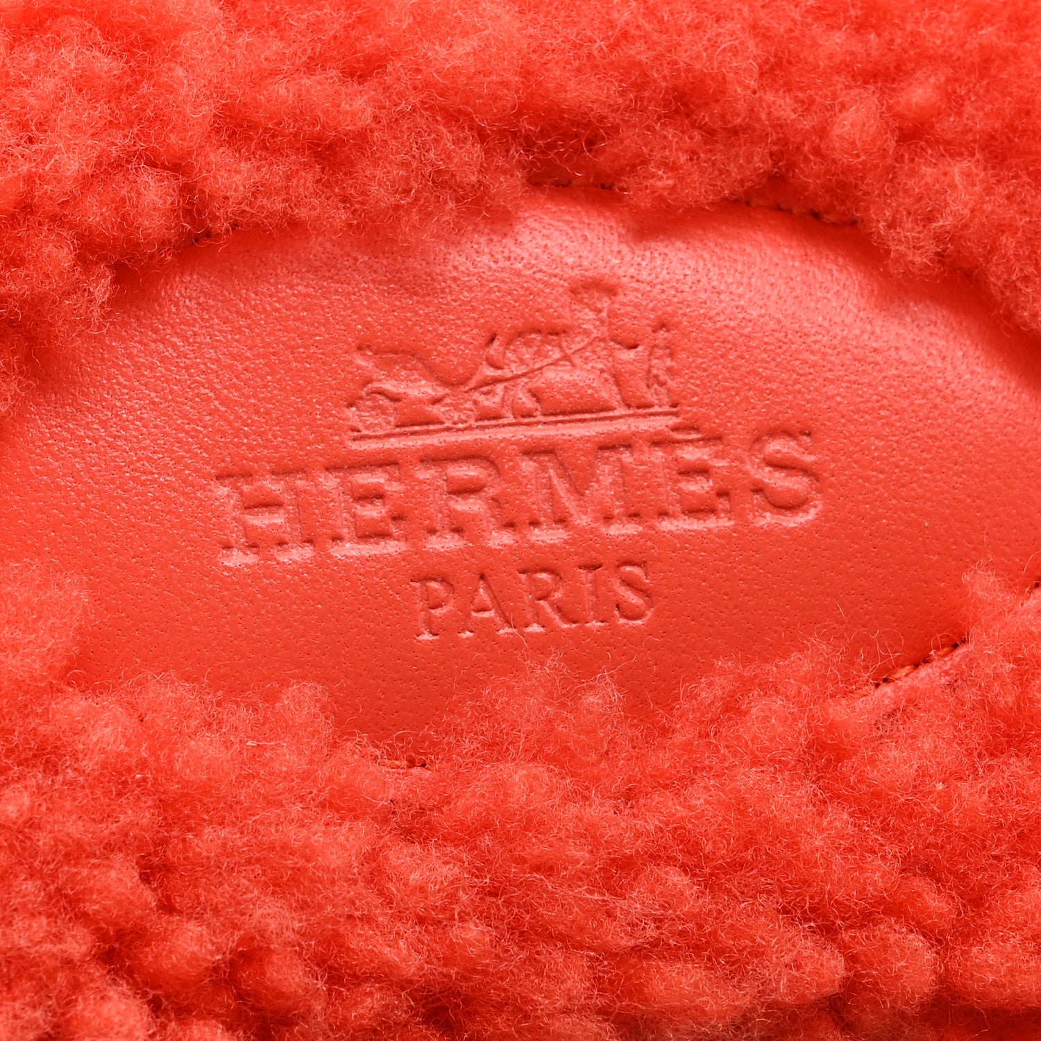 Hermes Woolskin Oran Sandals 39 Orange 5 of 7