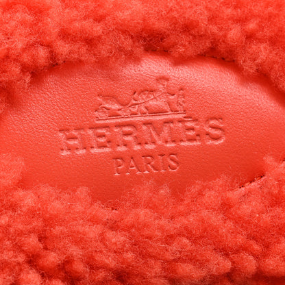Hermes Woolskin Oran Sandals 39 Orange 5 of 7