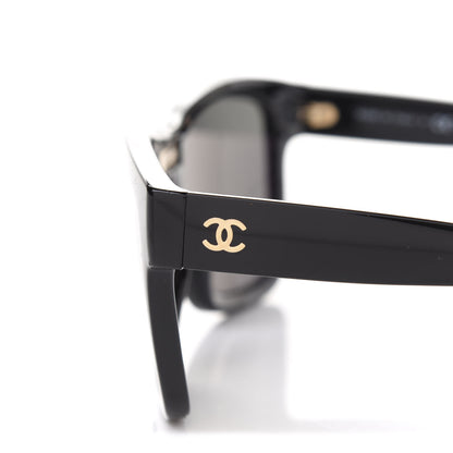 Chanel Acetate Metal Polarized Square Folding Sunglasses 6053 Black Black 5 of 9
