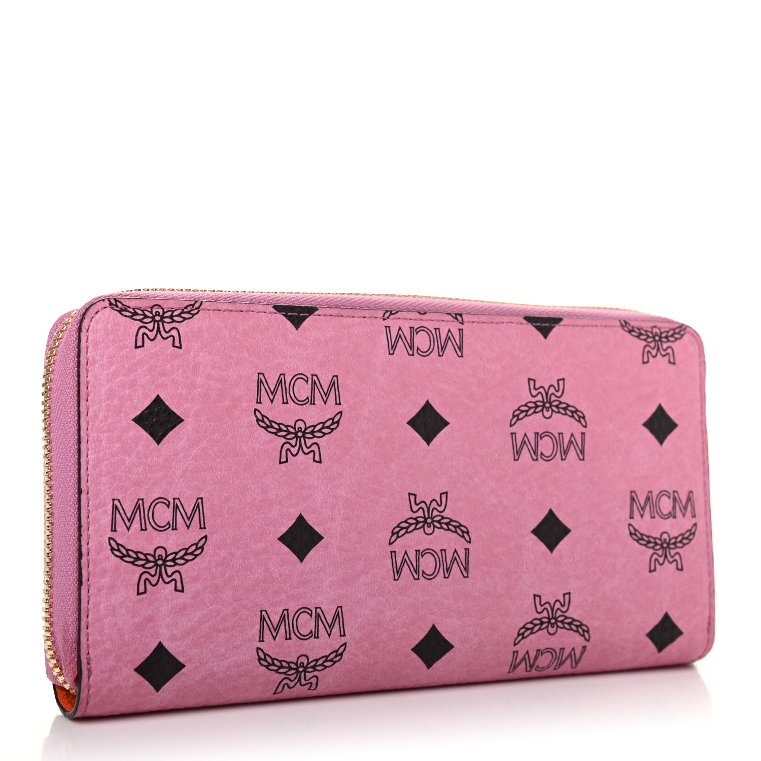 MCM Visetos Zip Around Wallet Pink 2 of 4