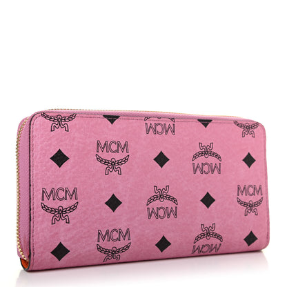 MCM Visetos Zip Around Wallet Pink 2 of 4