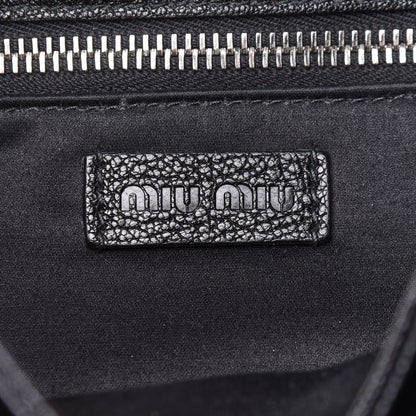 Miu Miu Goatskin Madras Flap Shoulder Bag Black 5 of 10