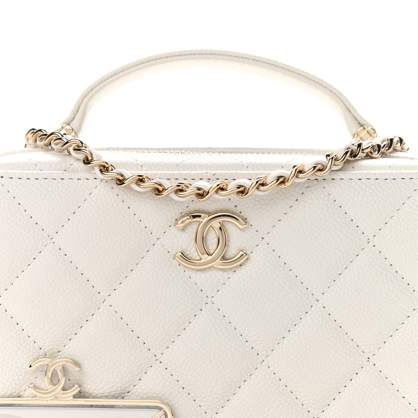 Caviar Quilted Vanity Case White