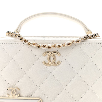 Chanel Caviar Quilted Vanity Case White 8 of 11