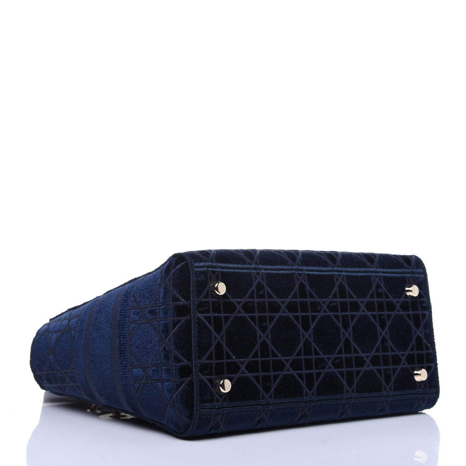Christian Dior Velvet Cannage Medium Lady D-Lite Blue 5 of 11