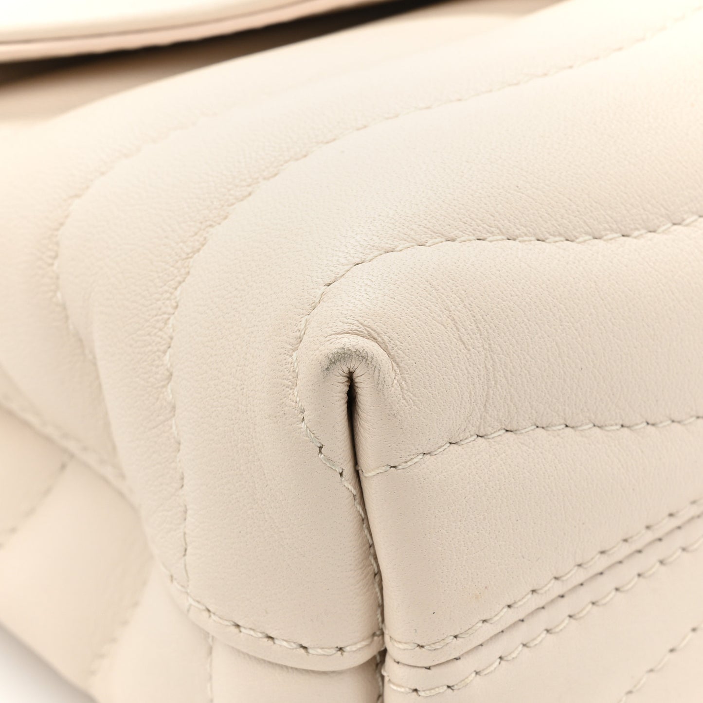 Calfskin LV New Wave Chain Bag Ivory