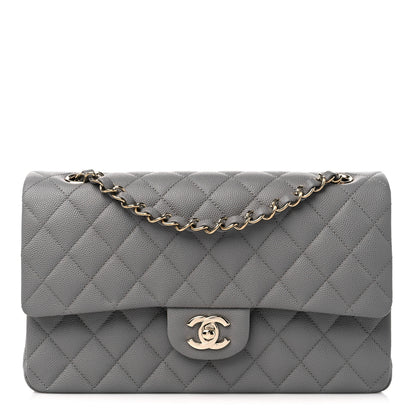 Chanel Caviar Quilted Medium Double Flap Grey 1 of 10