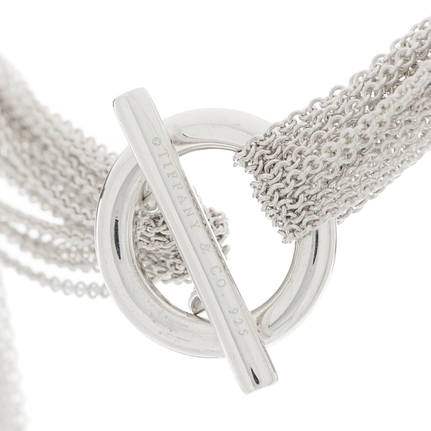 Sterling Silver Heart Multi Chain Toggle Necklace