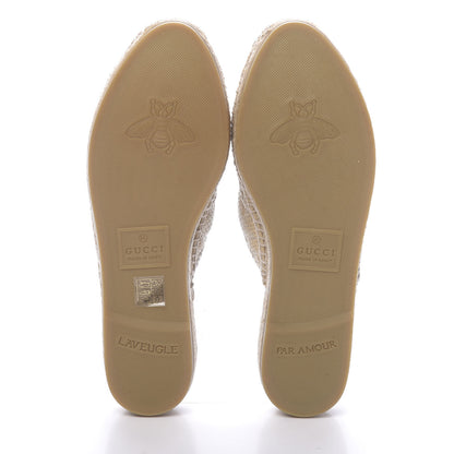 Gucci Straw Elaphe Matelasse GG Marmont Espadrille Slippers 37 Natural Cream Brown 5 of 12