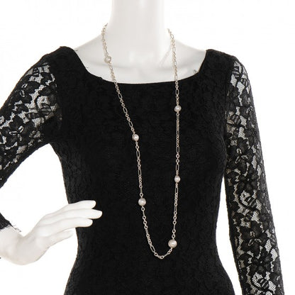 David Yurman Sterling Silver Pearl Figaro Chain Necklace 2 of 12