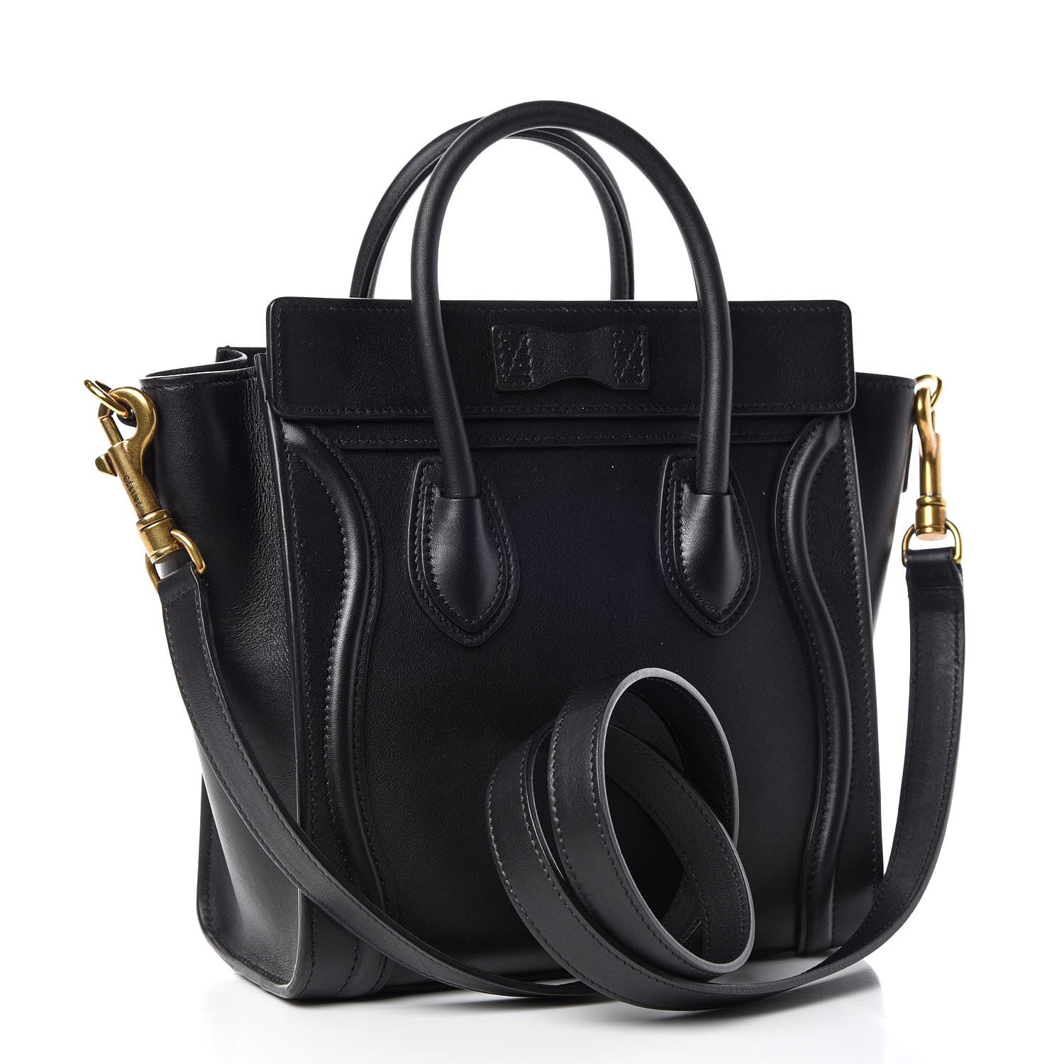 Celine Smooth Calfskin Nano Luggage Black 3 of 10