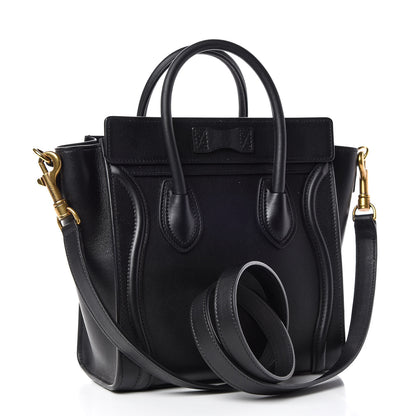 Celine Smooth Calfskin Nano Luggage Black 3 of 10