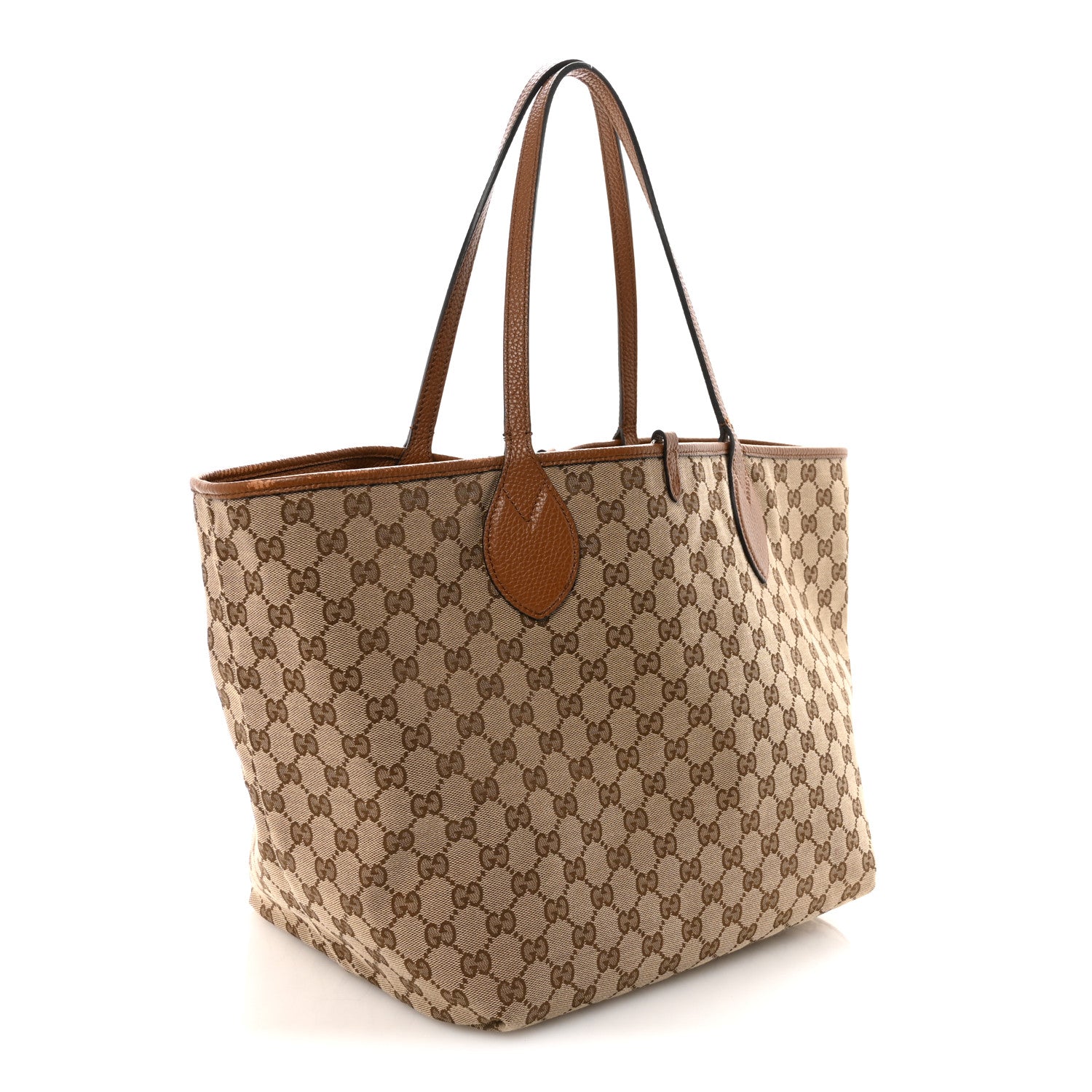 Gucci Grained Calfskin Monogram Large Totissima Reversible Tote Brown 4 of 11
