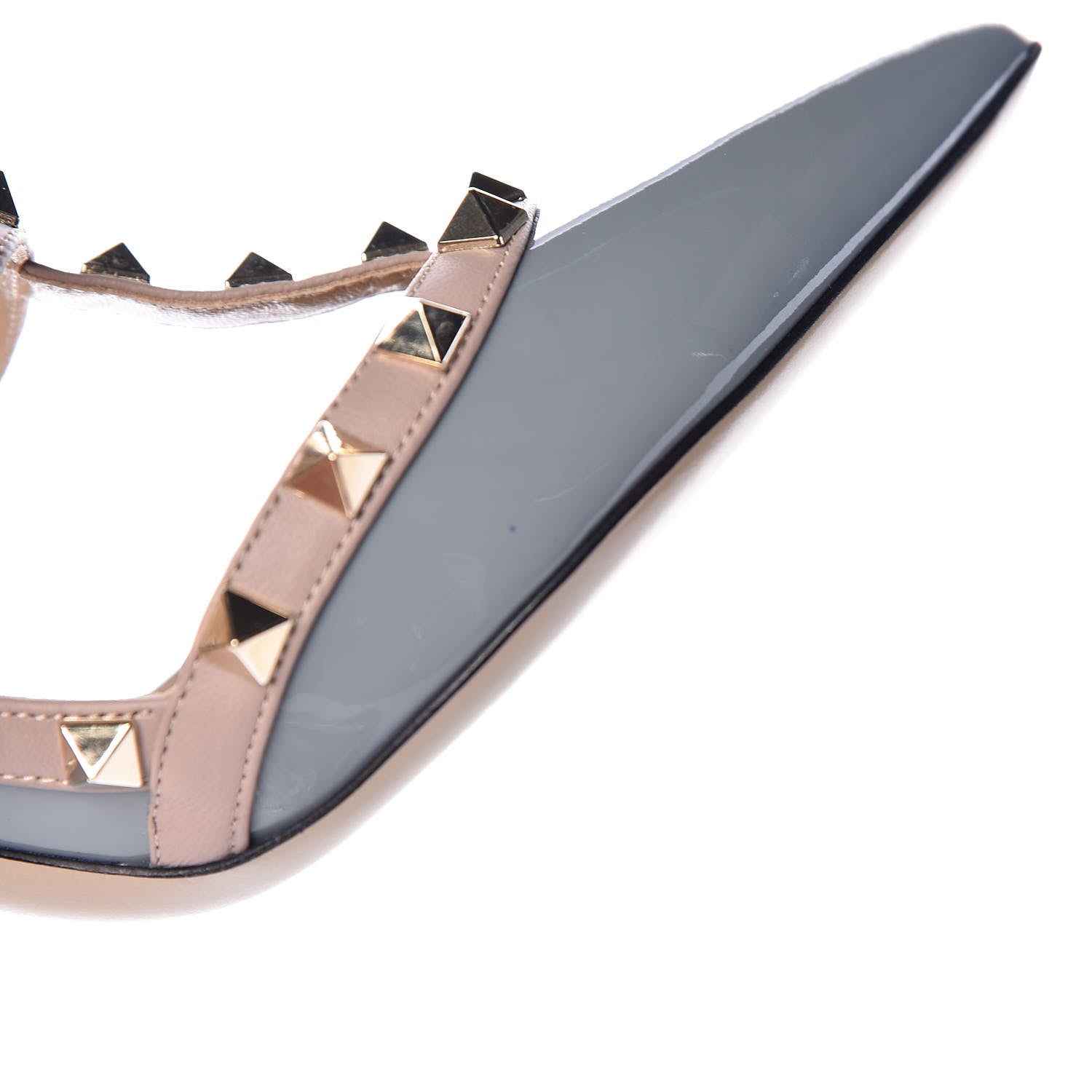 Valentino Garavani Patent Nappa Rockstud Ankle Strap 100mm Pumps 39 Light Stone Poudre 9 of 11