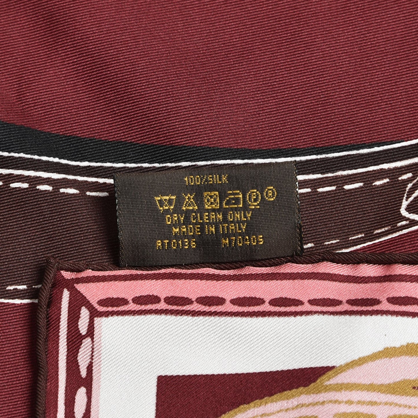 Silk Square Handle Me Scarf Burgundy