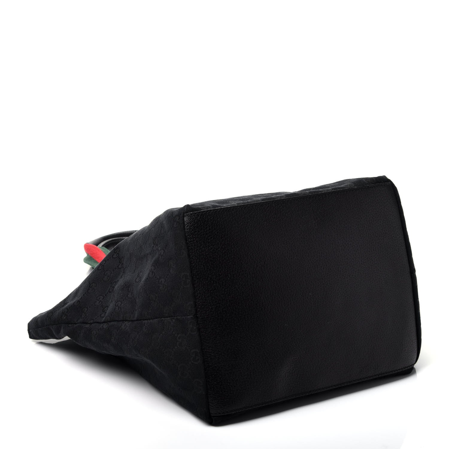 Gucci GG Monogram Large Web Handle Bucket Tote Black 4 of 9