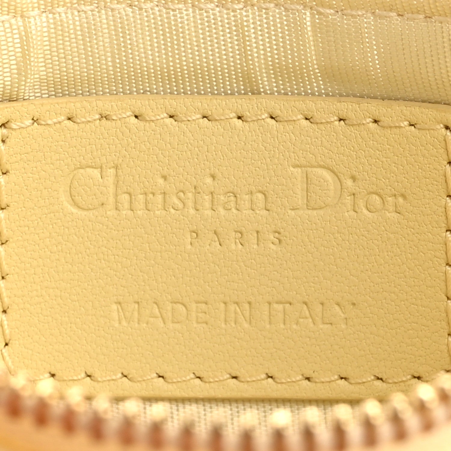 Christian Dior Lambskin Cannage Lady Dior Zipped Key Case Soft Yellow 6 of 8