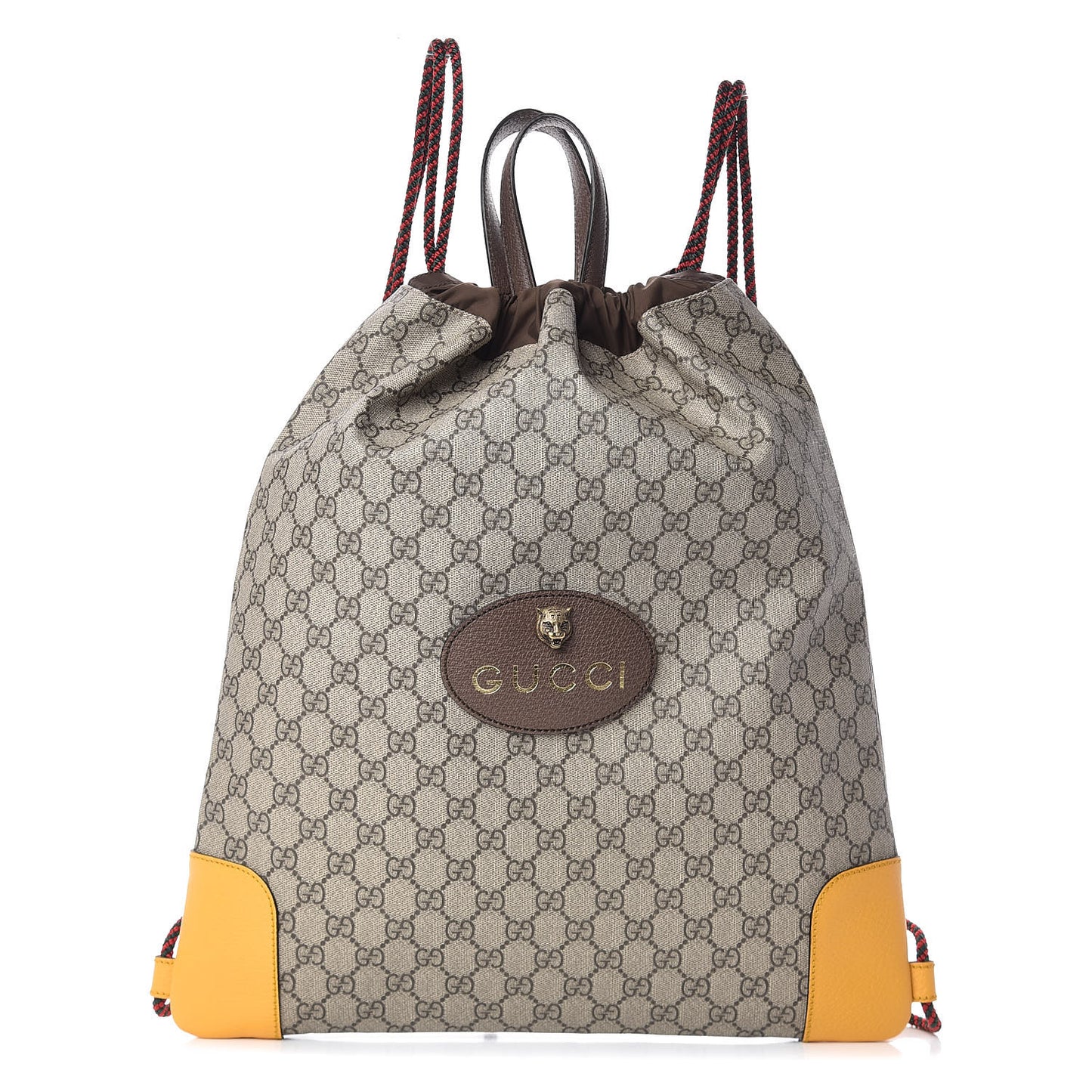 GG Supreme Monogram Neo Vintage Drawstring Backpack Beige New Acero Crop