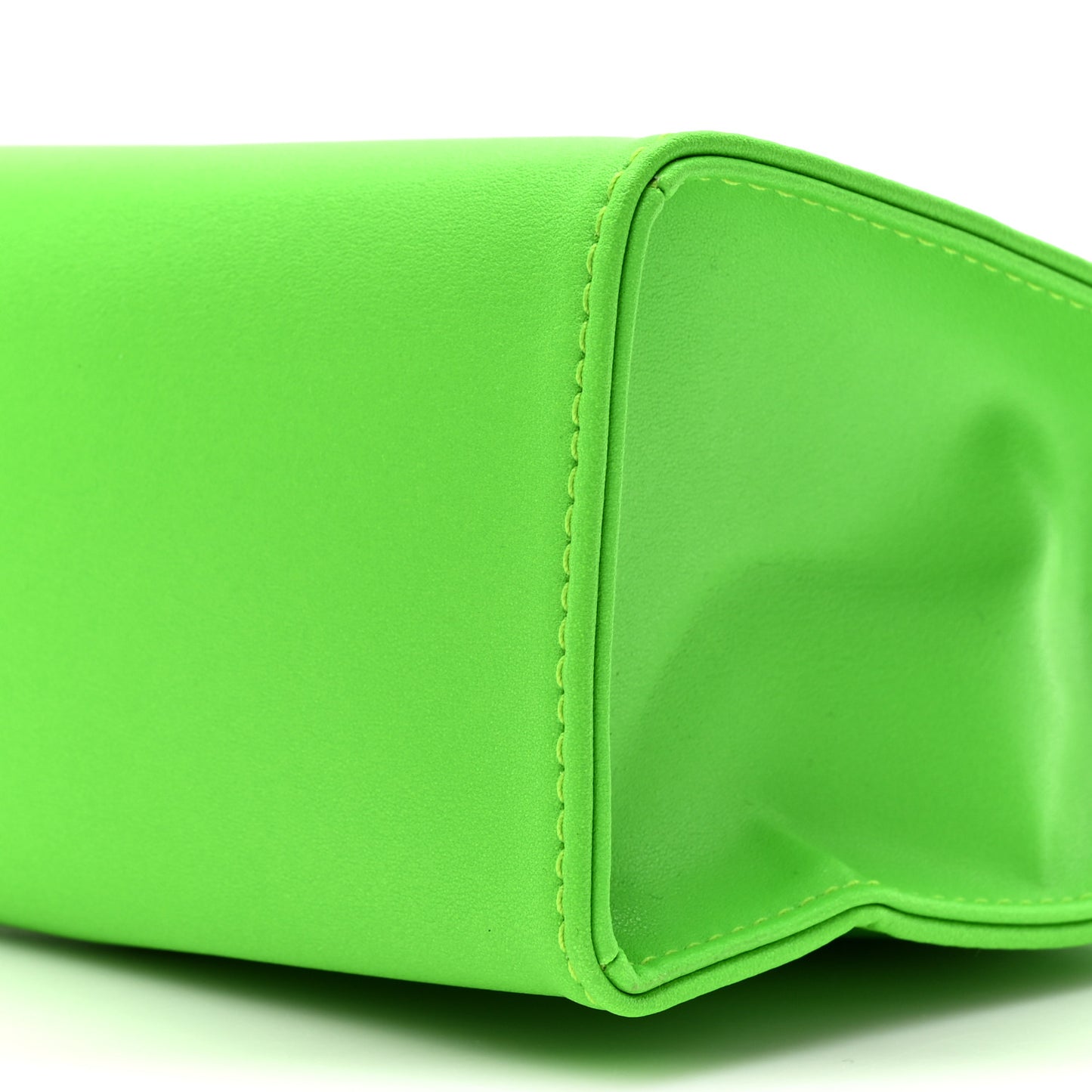 Vegan Leather Small Shopping Bag Highlighter Green