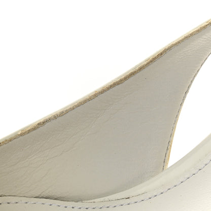 Prada Patent Calfskin Logo Pointed Toe Slingback Wedges 40.5 White 13 of 15
