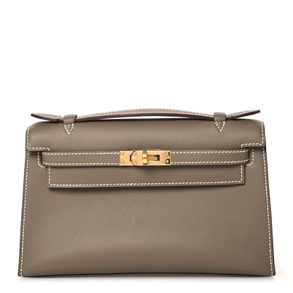 Hermes Swift Kelly Pochette Clutch Etoupe 1 of 12