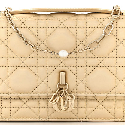 Christian Dior Iridescent Metallic Lambskin Cannage Mini My Dior Top Handle Clutch Gold 9 of 12