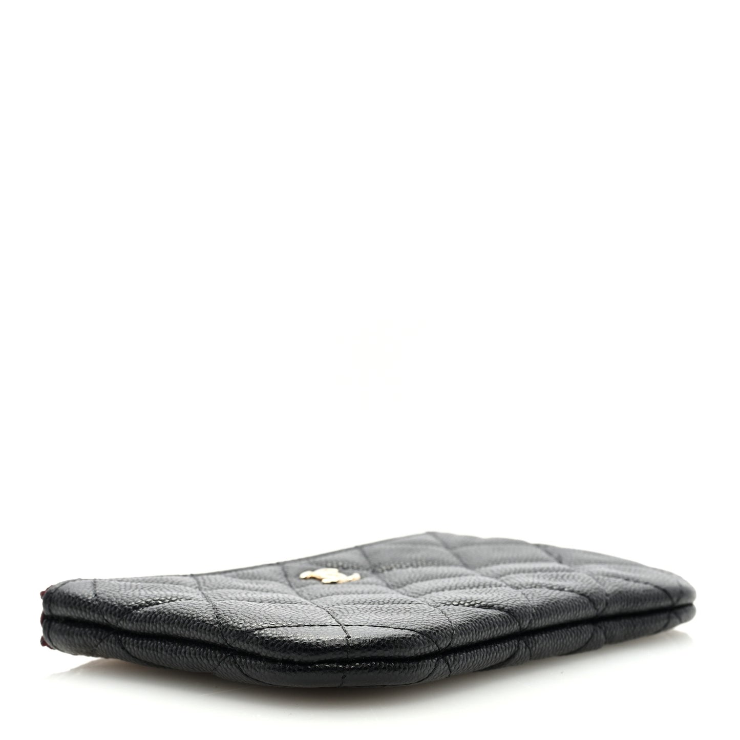 Caviar Quilted Small Cosmetic Case Black