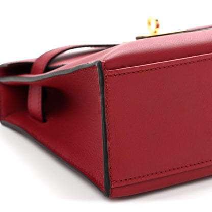 Hermes Swift Kelly Pochette Clutch Rouge Grenat 9 of 11